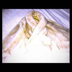 VINTAGE BORGANA faux fur shirt cape coat.